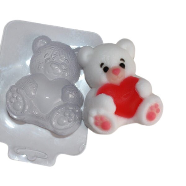 Plastic mold for soap "Teddy bear with heart"